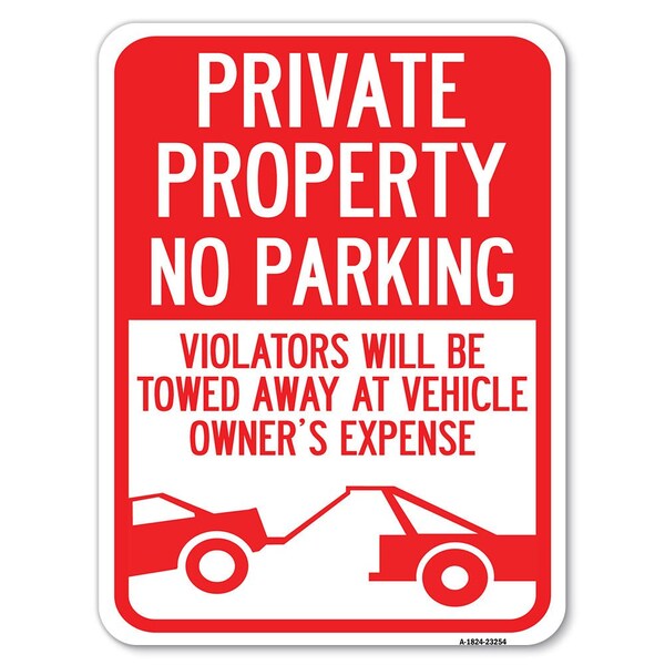 Private Parking Violators Will Be Towed Away at Vehicle Owners Expense, A-1824-23254